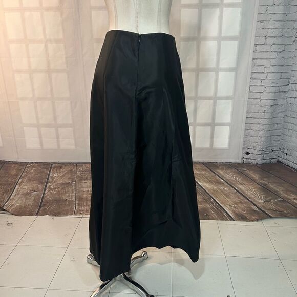 JS Collections Black satin dressy Full Length Maxi Skirt Size 4 - Picture 5 of 9